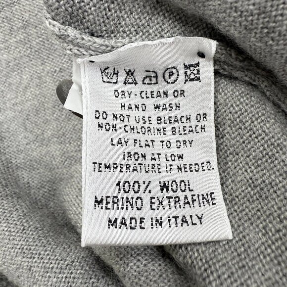 Giorgiolini Men's Polo Sweater 100% Wool Made in Italy Merino Extrafine Gray XL - Picture 6 of 11